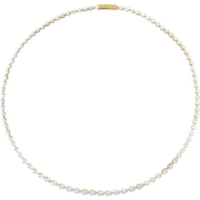 14K Yellow 10 CTW Lab-Grown Diamond Line 16' Necklace