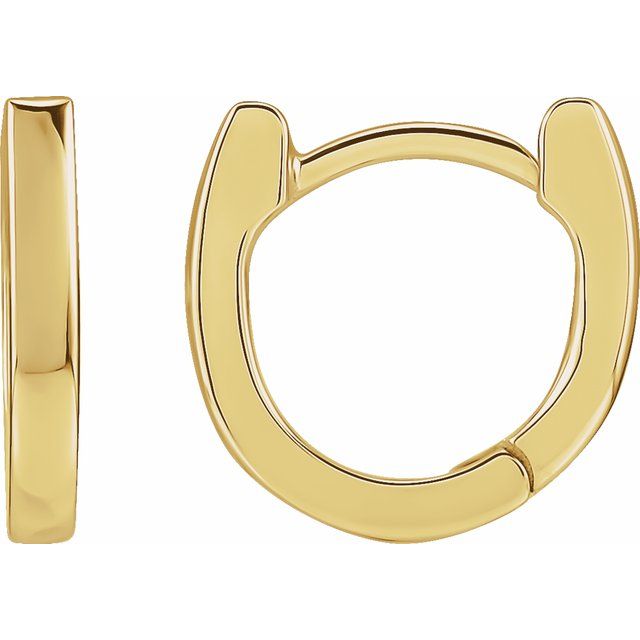 14K Yellow 12.5 mm Hinged Hoop Earring