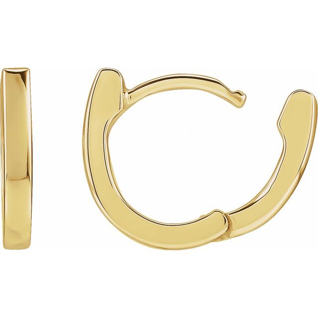14K Yellow 12.5 mm Hinged Hoop Earring