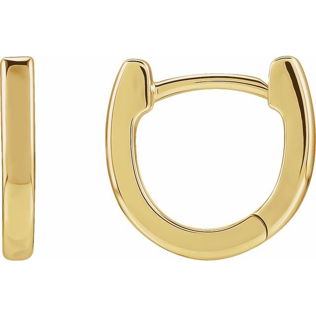 14K Yellow 14.5 mm Hinged Hoop Earrings