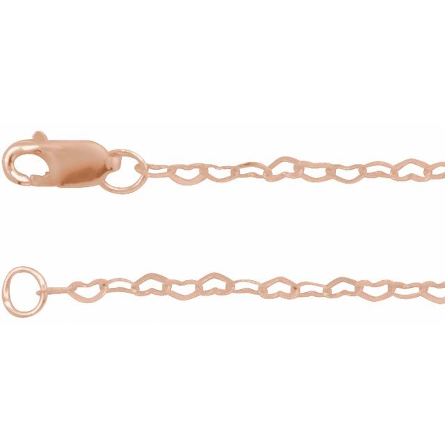 14K Rose 1.9 mm Heart 7' Chain