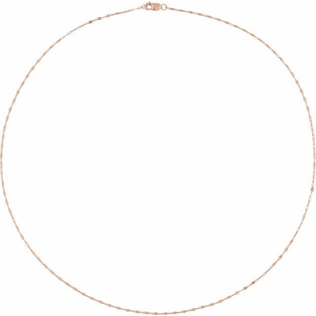 14K Rose 1.5 mm Keyhole 24' Chain