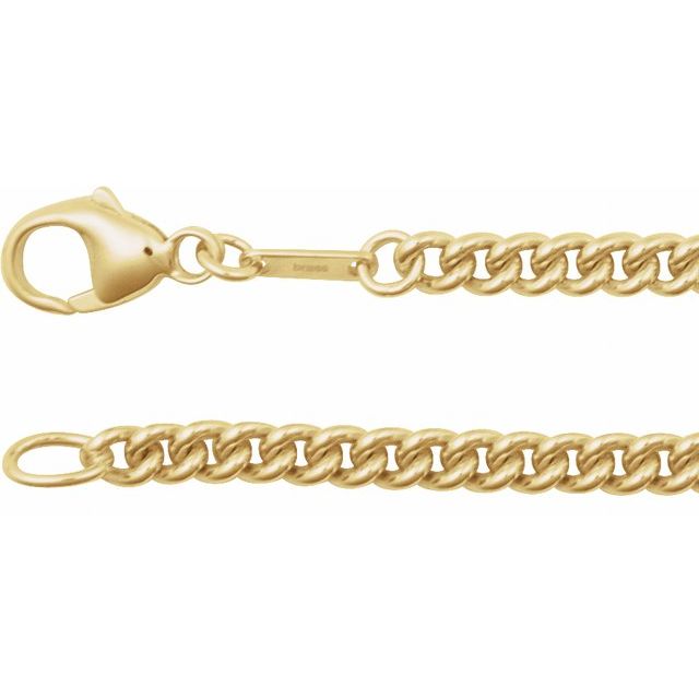 14K Yellow 3.4 mm Curb 20' Chain