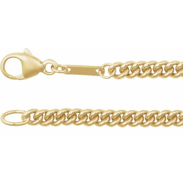 14K Yellow 2.9 mm Curb 18' Chain