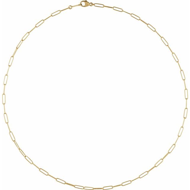 18K Yellow 2.4 mm Paperclip-Style 20' Chain
