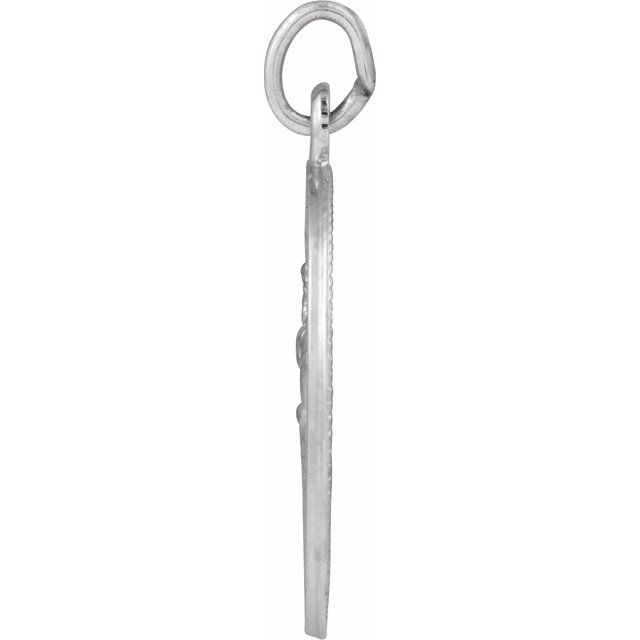 Sterling Silver 18 mm Round St. Christopher Medal U.S. Navy Medal