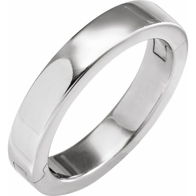 14K White 4 mm CLIQ® Hinged Adjustable Flat Band Size 7
