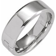 14K White 7 mm CLIQ® Hinged Adjustable Beveled Edge Comfort-Fit Band