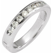 14K White 1/2 CTW Natural Diamond CLIQ® Hinged Adjustable Anniversary Band Size 7