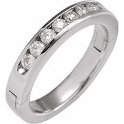 14K White 1/2 CTW Lab-Grown Diamond CLIQ® Hinged Adjustable Anniversary Band Size 5