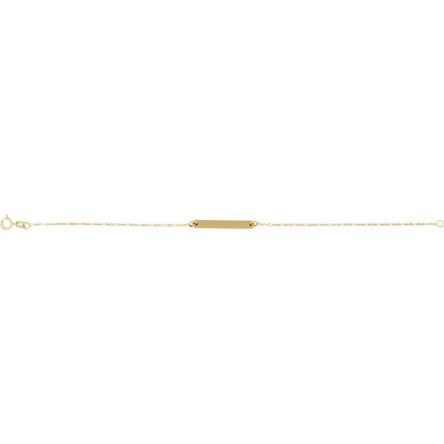 14K Yellow Engravable Bar 7' Bracelet