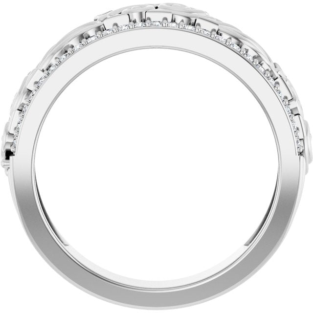 14K White 3/8 CTW Lab-Grown Diamond Band