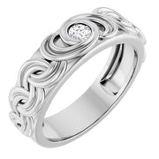 14K White 1/8 CT Lab-Grown Diamond Band