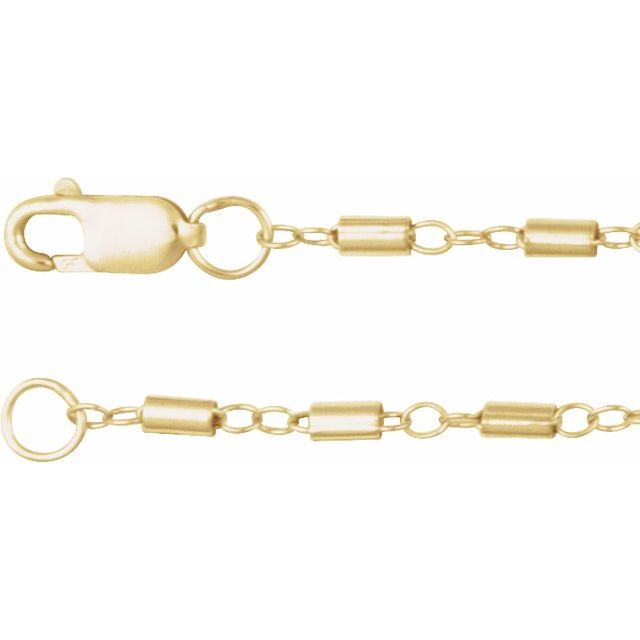 14K Yellow 1.7 mm Satellite Bar Cable 20' Chain
