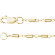 14K Yellow 1.7 mm Satellite Bar Cable 16' Chain