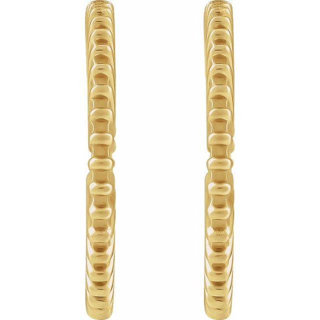 14K Yellow Starburst 16 mm Hoop Earrings