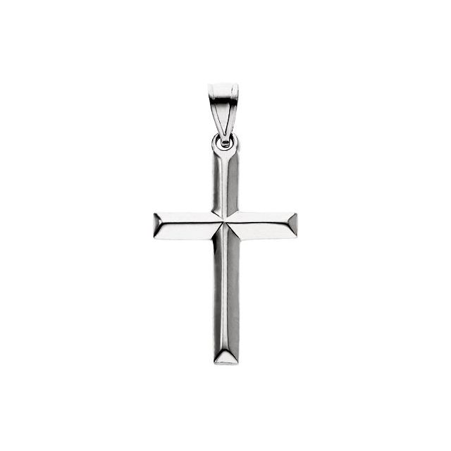 14K White Cross Pendant