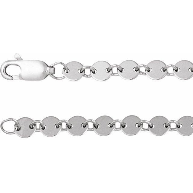 Sterling Silver 4 mm Mirror 7' Chain