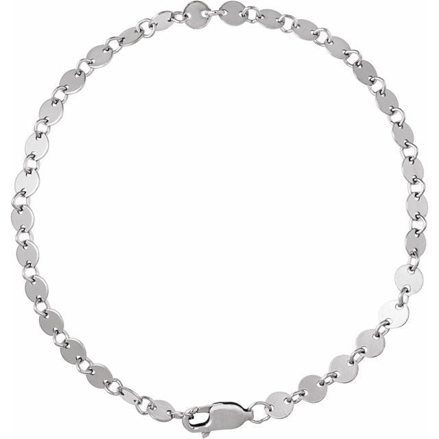 Sterling Silver 4 mm Mirror 7' Chain