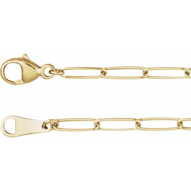 18K Yellow 2.4 mm Paperclip-Style 20' Chain