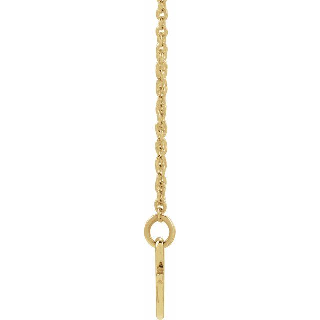 14K Yellow Engravable Ribbon 16' Necklace