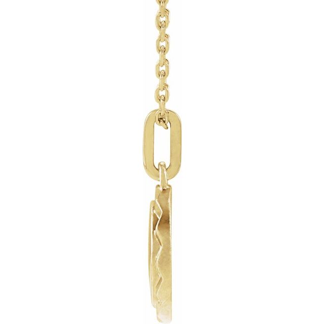 14K Yellow Engravable Sunburst 16-18' Necklace
