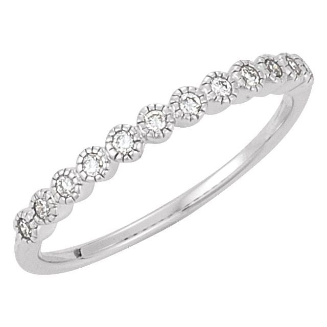 14K White 1/6 CTW Natural Diamond Anniversary Band Size 7