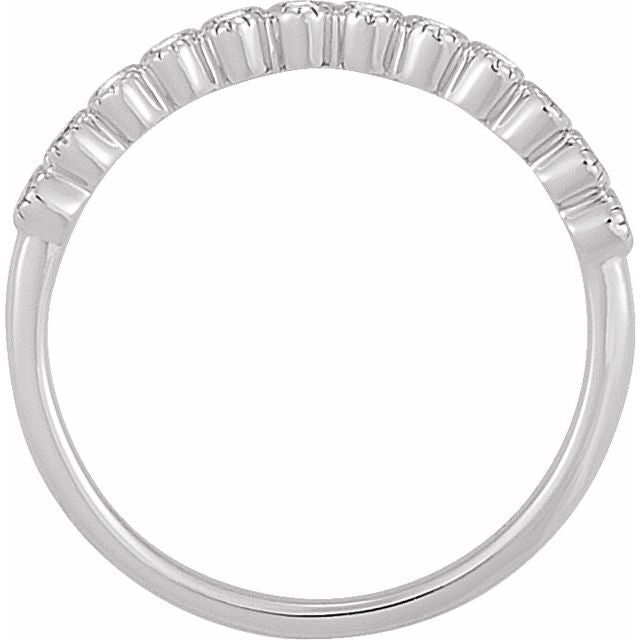 14K White 1/6 CTW Natural Diamond Anniversary Band Size 7