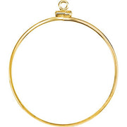 14K Yellow Coin Frame Bezel Dangle for 38.2x2.8 mm Coin
