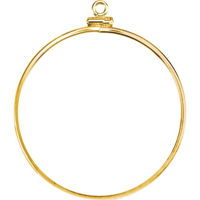 14K Yellow Coin Frame Bezel Dangle for 38.2x2.8 mm Coin