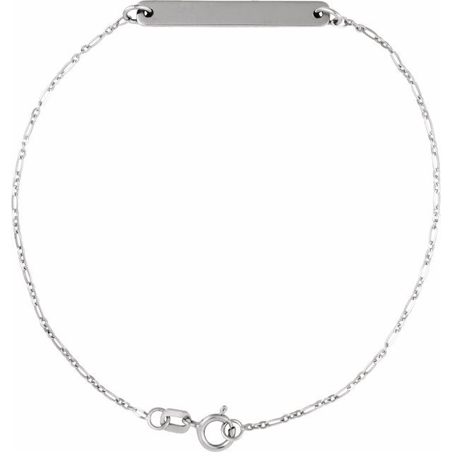 Sterling Silver Engravable Bar 7' Bracelet