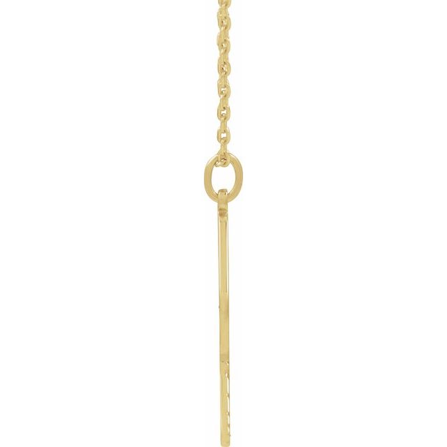 14K Yellow Engravable Pickleball Paddle 16-18' Necklace