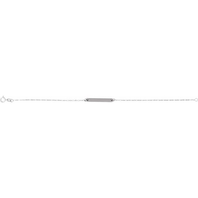 Sterling Silver Engravable Bar 7' Bracelet