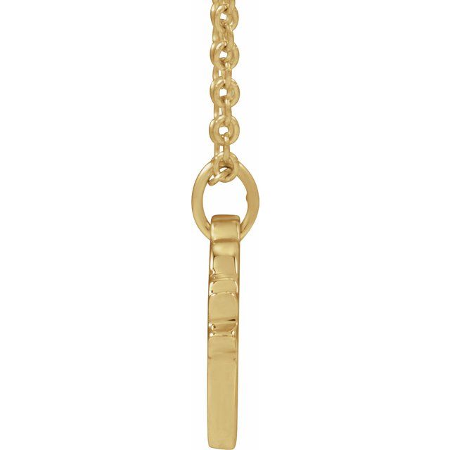 14K Yellow .005 CT Natural Diamond Engravable Heart 18' Necklace