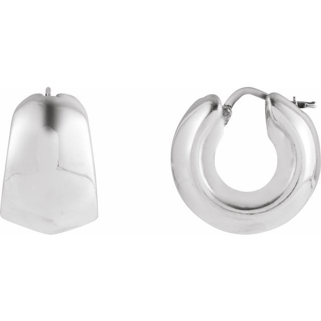 Sterling Silver Electroform Tapered 22.2 mm Hoop Earrings