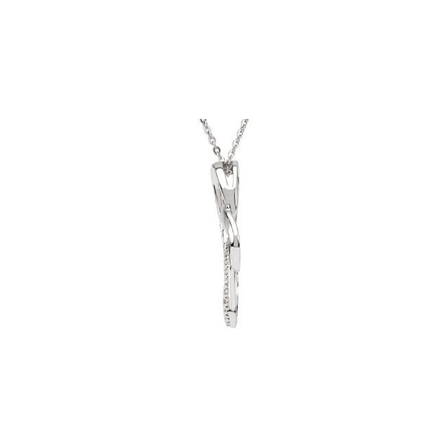 Sterling Silver .005 CT Natural Diamond Wings of Comfort™ 18' Necklace