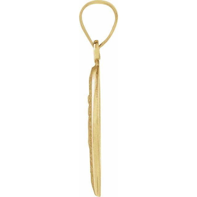 14K Yellow 15x11.5 mm Oval Hollow Miraculous Medal