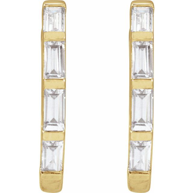 14K Yellow 1/3 CTW Lab-Grown Diamond Hoop Earrings