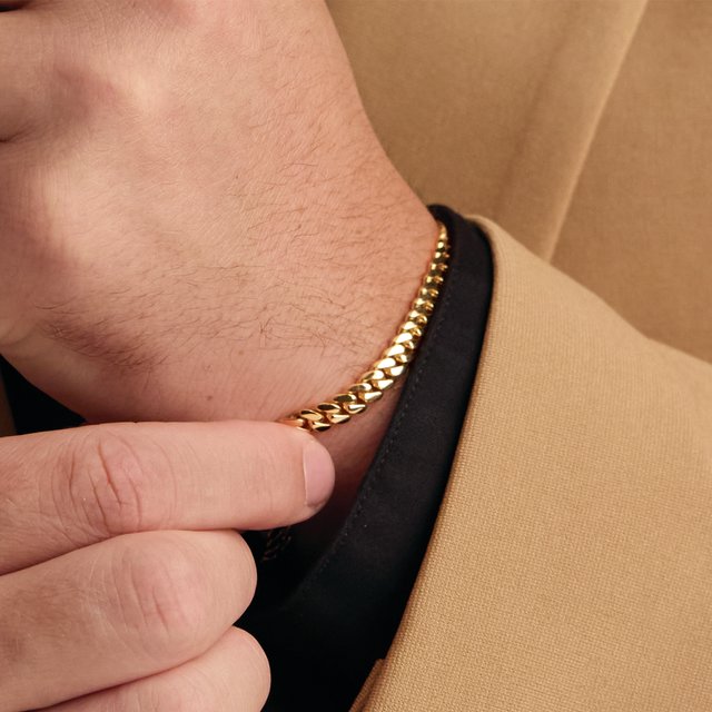 14K Yellow 5 mm Miami Cuban Curb 8' Chain