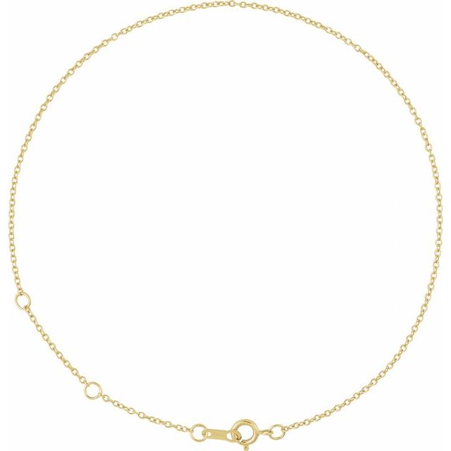 14K Yellow 1 mm Adjustable Cable 6 1/2-7 1/2' Chain