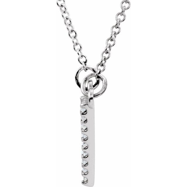 14K White 1/10 CTW Natural Diamond Triangle 16' Necklace