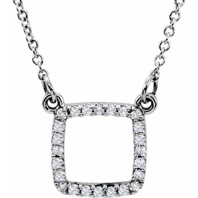 14K White 1/10 CTW Natural Diamond 16' Necklace