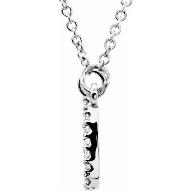 14K White 1/10 CTW Natural Diamond 16' Necklace