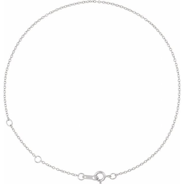 14K White 1 mm Adjustable Cable 6 1/2-7 1/2' Chain