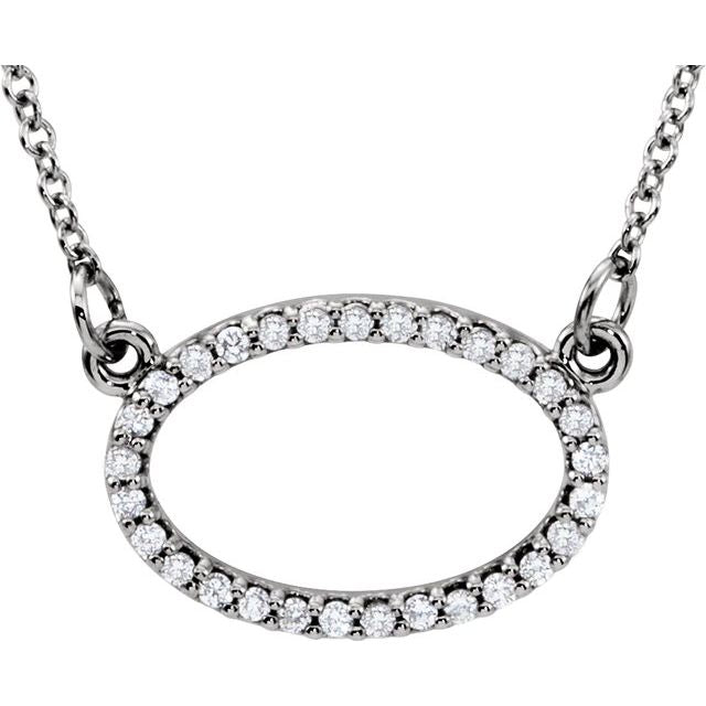 14K White 1/8 CTW Natural Diamond 16' Necklace