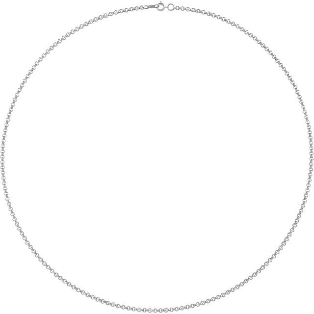 Sterling Silver 2 mm Rolo 24' Chain