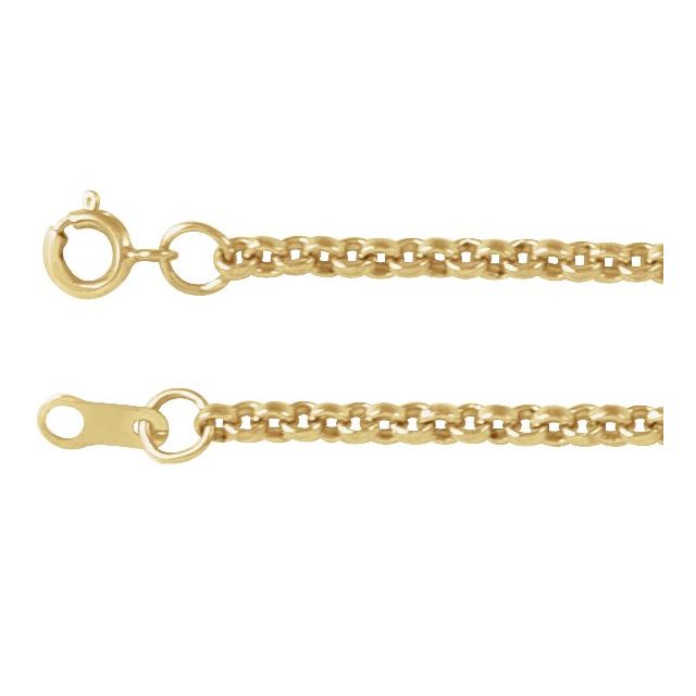 14K Yellow 2 mm Rolo 16' Chain