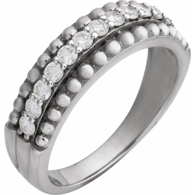 14K White 1/2 CTW Natural Diamond Band