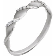 14K White .08 CTW Natural Diamond Anniversary Band
