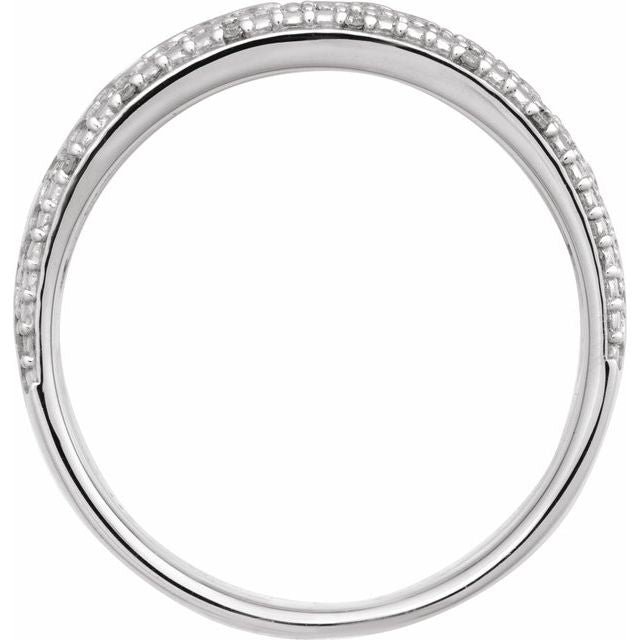 14K White 1/10 CTW Natural Diamond Accented Band